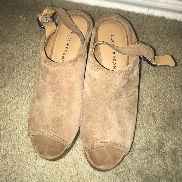 Lucky Brand Brown Suede Wedges - Picture 2 of 4